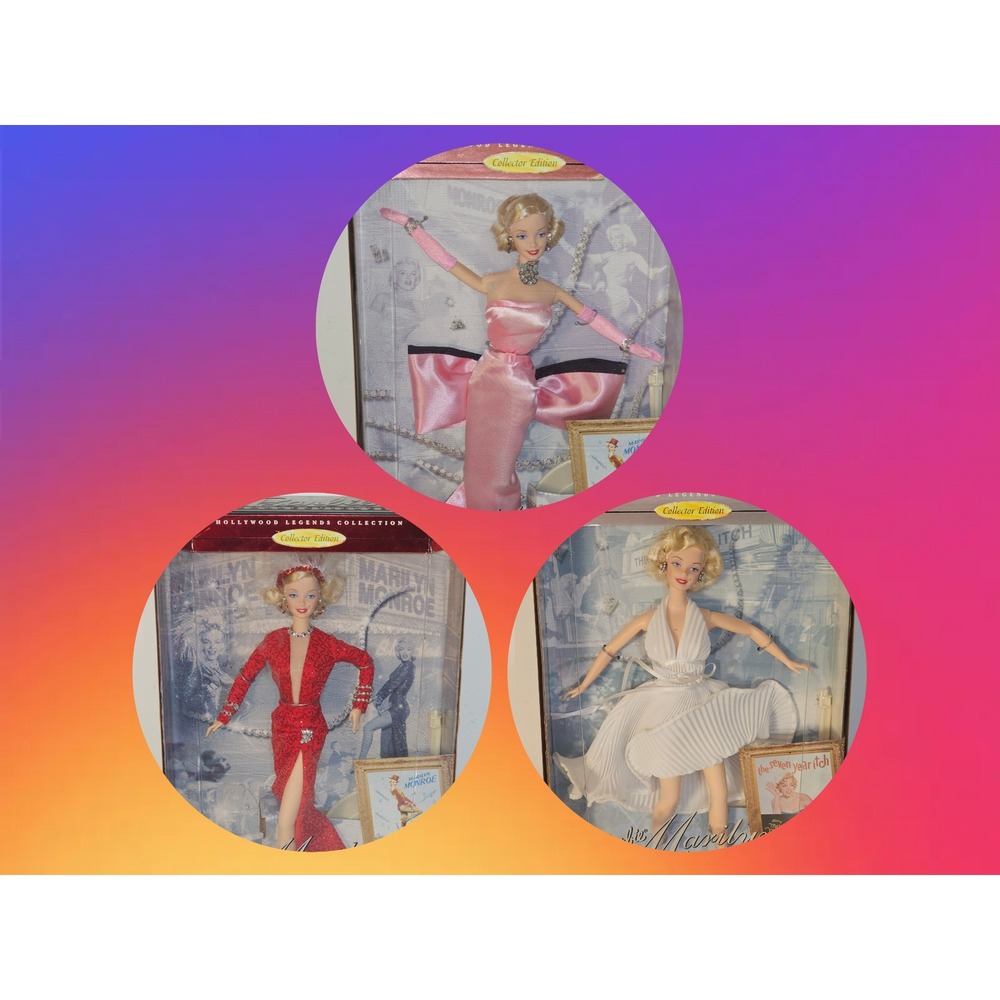 Vintage 1997 Barbie As Marilyn Monroe Hollywood Legends Collection Complete Set